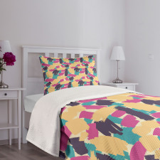 Bold Grunge Brushstrokes Bedspread Set