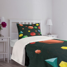 Platonic Shapes 3D Bedspread Set