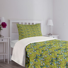 Large Leaves Jungle Bedspread Set