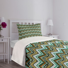 Boho Zigzag Lines Bedspread Set