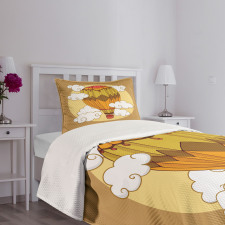 Hot Air Balloon Retro Bedspread Set