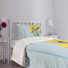 Yellow Flowers Rustic Bedspread Set