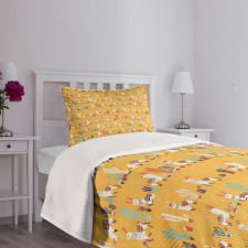 Doodle Animals Ethnic Bedspread Set