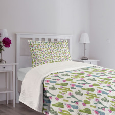 Saguaro Plant Floral Bedspread Set