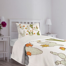 Doodle Cacti Flora Bedspread Set