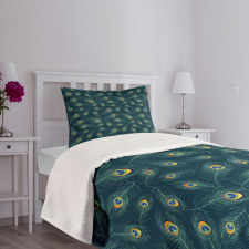 Exotic Peacock Design Bedspread Set