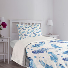 Watercolor Quill Motifs Bedspread Set