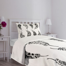 Monochrome Boho Motifs Bedspread Set