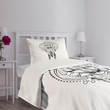 Doodle Paisley Design Bedspread Set