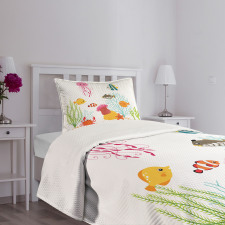 Cartoon Underwater Coral Bedspread Set