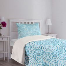 Sea Wave Swirls Bedspread Set