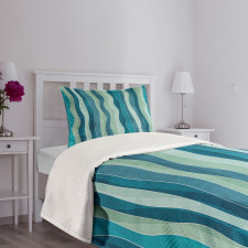 Grunge Wave Pattern Bedspread Set