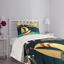 Fantasy Night Sea Waves Bedspread Set