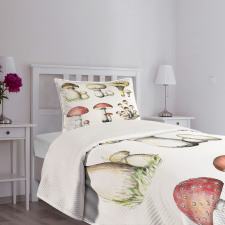 Hand Drawn Fungus Bedspread Set