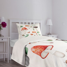 Fall Season Mushroom Bedspread Set