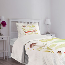 Aquarelle Fungus Nuts Bedspread Set