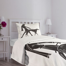 Fashion Woman Dog Bedspread Set