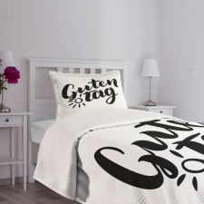 Hand Lettering Guten Tag Bedspread Set