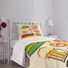 Wheat Beer Pretzels Bedspread Set