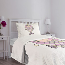 Girl in Fish Costume Bedspread Set