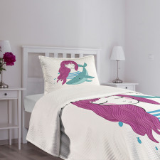 Teen Girl with a Whale Bedspread Set