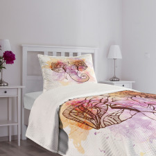 Oriental Wisdom Figure Theme Bedspread Set