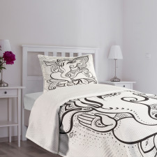 Oriental Symbol Elephant Bedspread Set