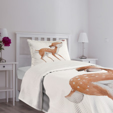 Young Deer and Butterfly Bedspread Set