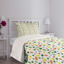 Foliage Spiders Rain Bedspread Set