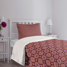 Ornamental Floral Swirls Bedspread Set