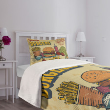 Burger Ingredients Bedspread Set