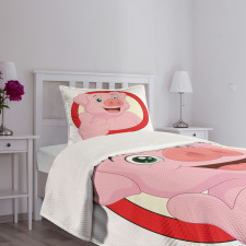 Pig Mascot Thumbs Bedspread Set