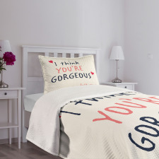 Valentines Day Slogan Bedspread Set