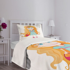 Cartoon Girl Bedspread Set