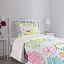 Pale Nursery Bunnies Bedspread Set