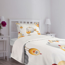 Chicks Funny Cartoon Bedspread Set