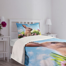 Eggs and Fluffy Bunny Bedspread Set