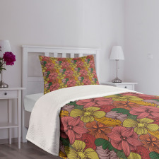 Retro Romantic Blooms Bedspread Set