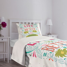 Doodle Floral Island Bedspread Set