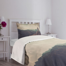 Woman Hiker on Top Bedspread Set