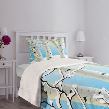 Seasonal Snow Forest Bedspread Set