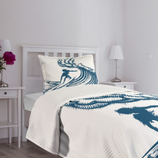 Riding a Big Wave Art Bedspread Set