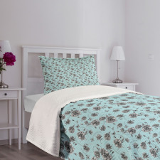 Monochrome WildFlowers Bedspread Set