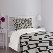 Monotone Shapes Bedspread Set