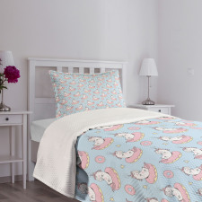 Animals Doughnuts Bedspread Set