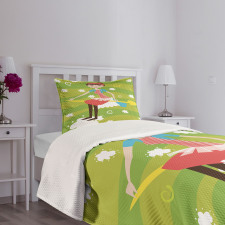 Girl on an Arrow Bedspread Set