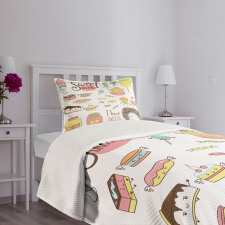 Girl with Sweets Bedspread Set