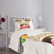 Cartoon Girl Night Bedspread Set