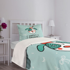 Funny Cartoon Dog Bedspread Set