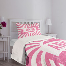 Retro Style Girls Name Bedspread Set